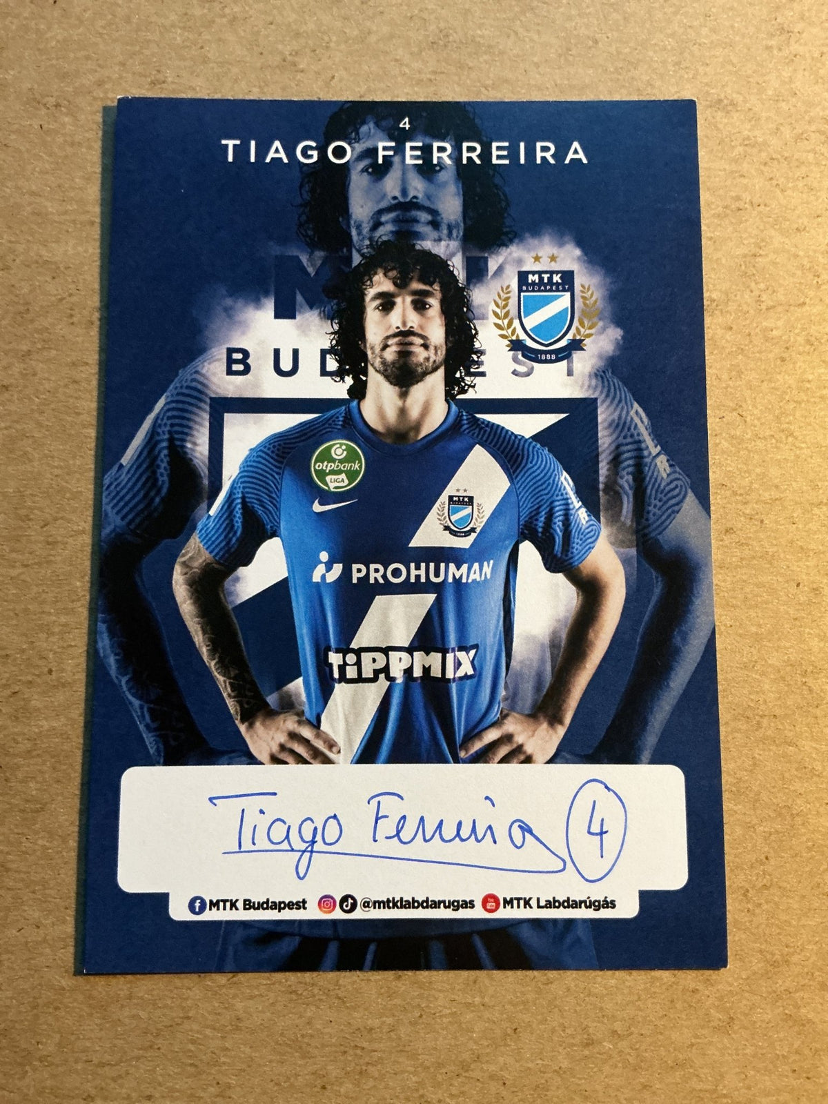 Tiago Ferreira, Portugal 🇵🇹 MTK Budapest 2021/22 hand signed - Autographs-World
