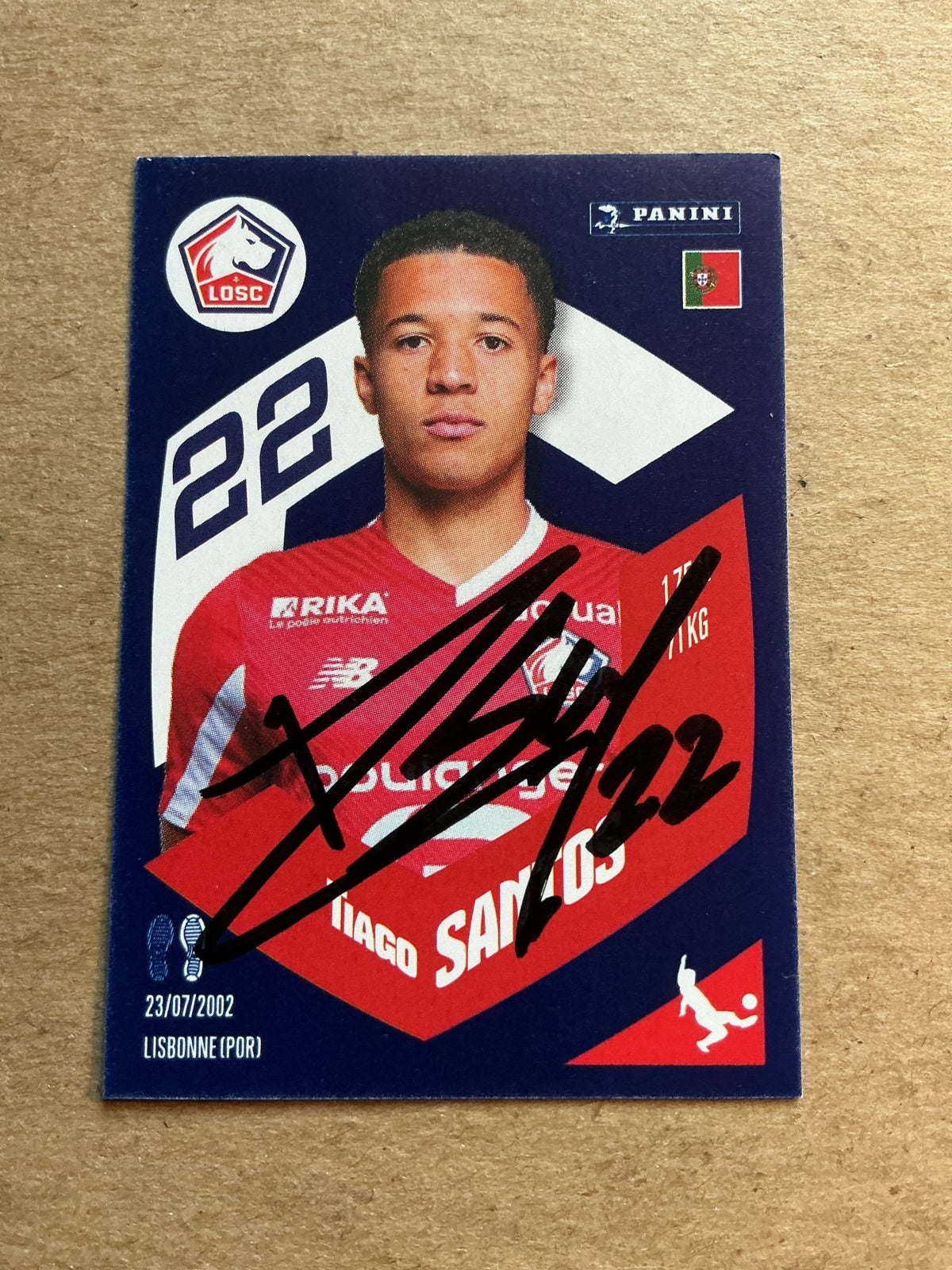 Tiago Santos, Portugal 🇵🇹 Lille OSC 2024 Panini hand signed - Autographs-World