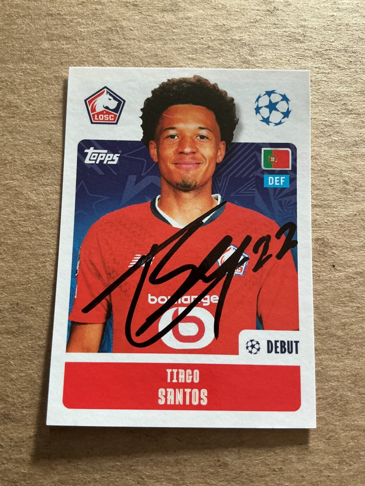 Tiago Santos, Portugal 🇵🇹 Lille OSC 2024/25 Topps hand signed - Autographs-World