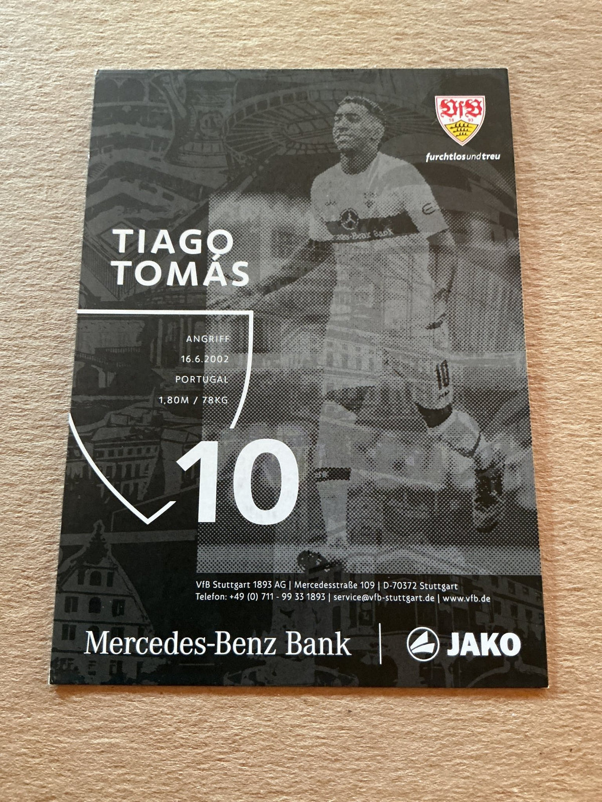 Tiago Tomás, Portugal 🇵🇹 VfB Stuttgart 2022/23 hand signed - Autographs-World