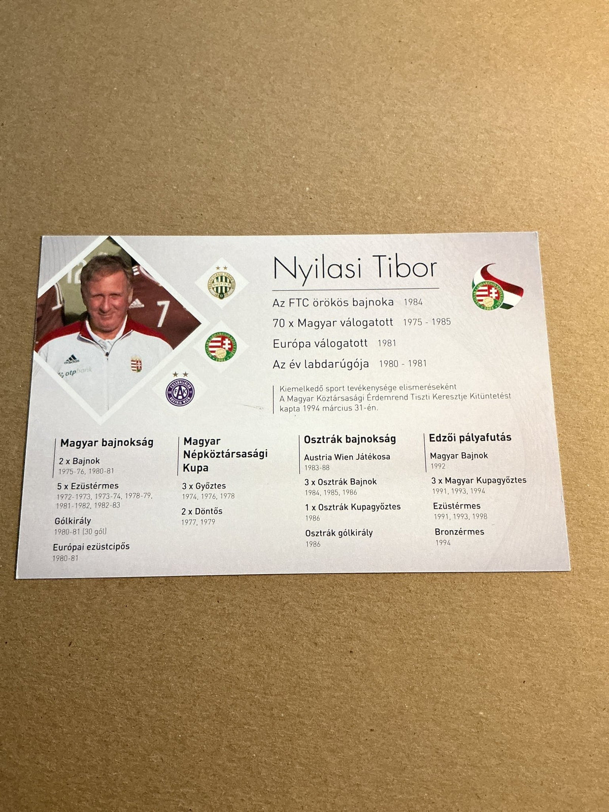 Tibor Nyilasi, Hungary 🇭🇺 2023 hand signed - Autographs-World