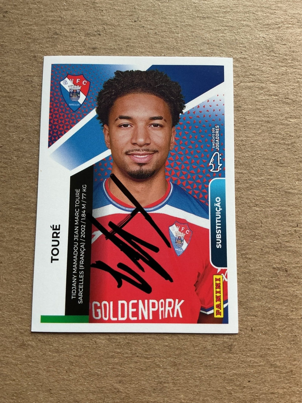Tidjany Touré, France 🇫🇷 Gil Vicente 2025/26 Panini hand signed - Autographs-World