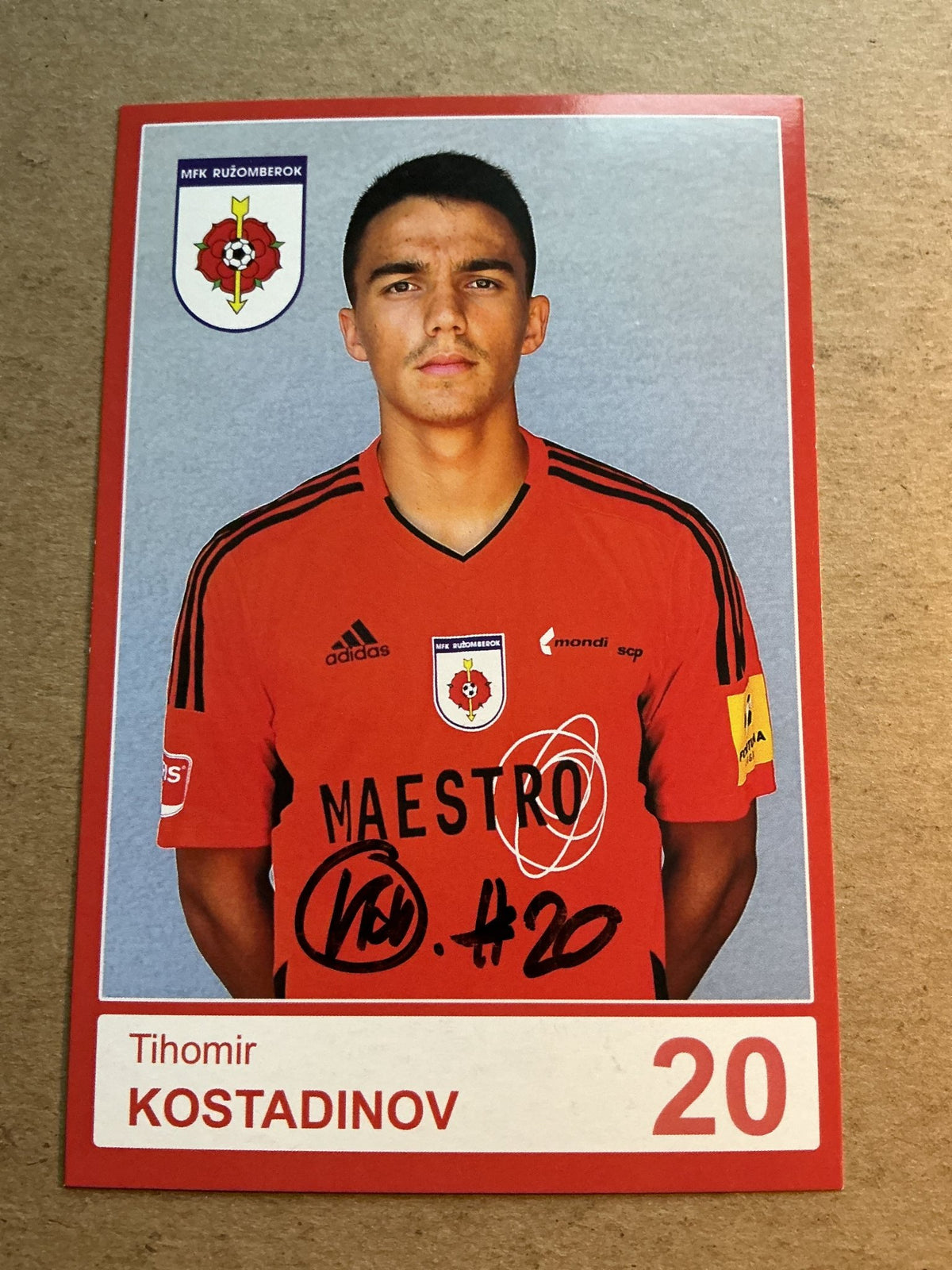 Tihomir Kostadinov, North Macedonia 🇲🇰 MFK Ružomberok 2021/22 hand signed - Autographs-World