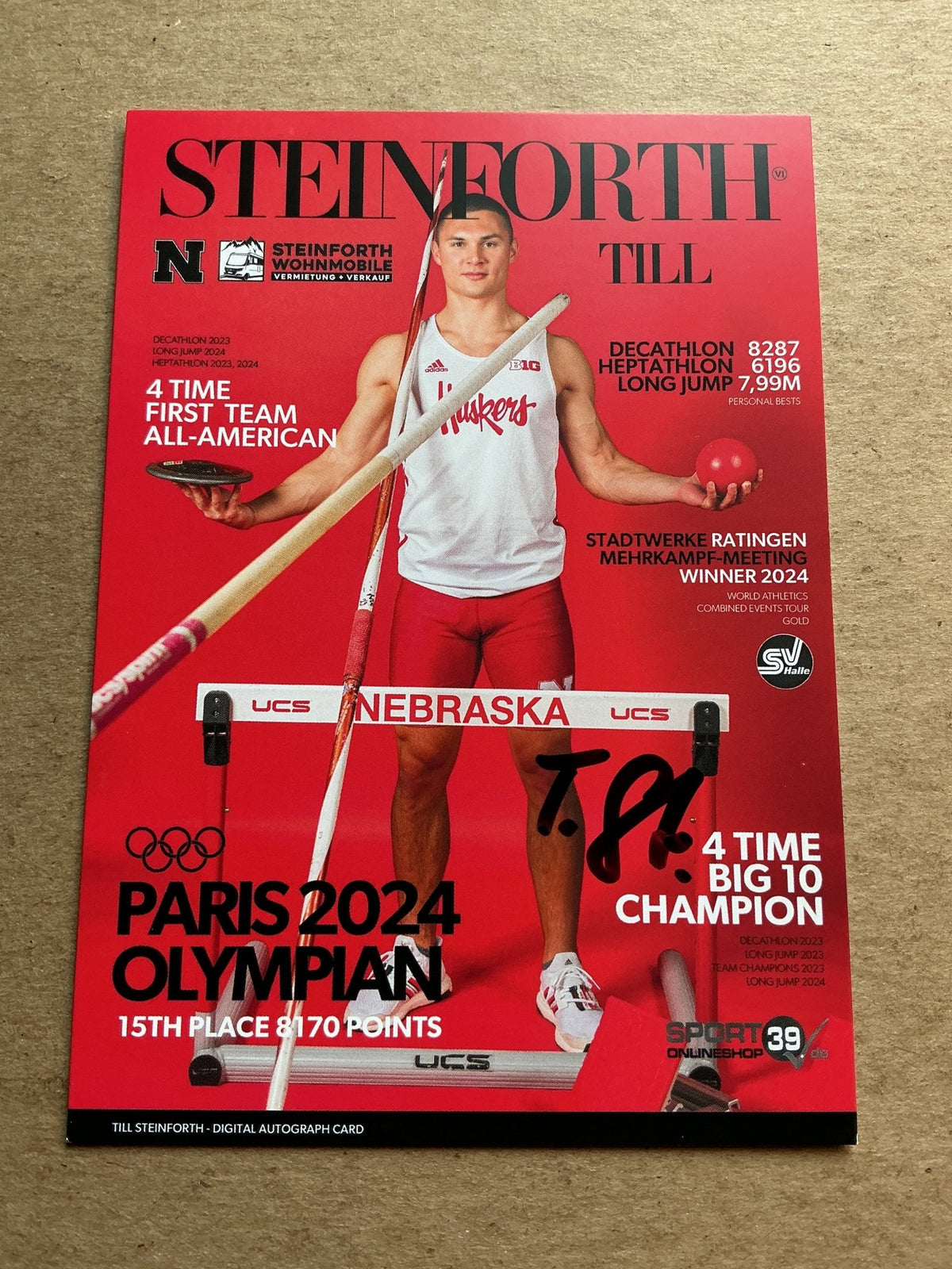 Till Steinforth, Germany 🇩🇪 Athletics Summer Olympics 2024 hand signed - Autographs-World