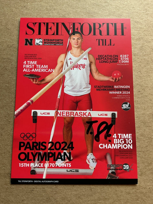 Till Steinforth, Germany 🇩🇪 Athletics Summer Olympics 2024 hand signed - Autographs-World