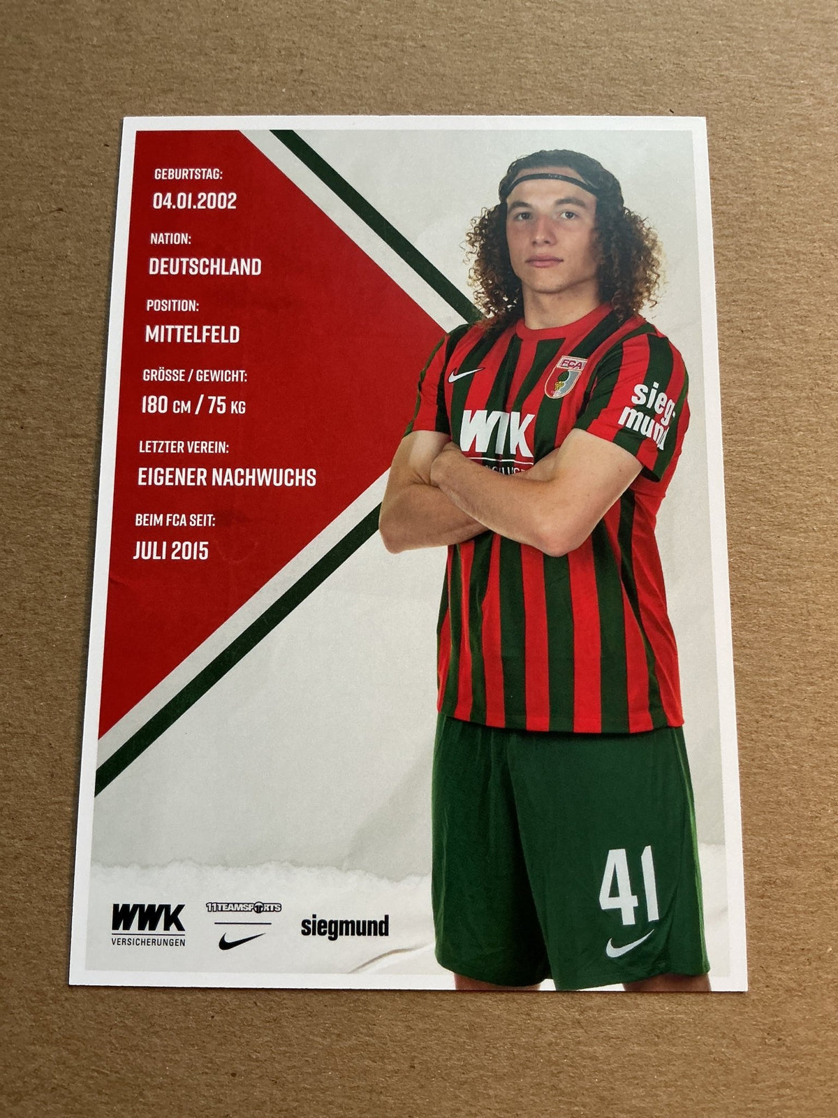 Tim Civeja, Germany 🇩🇪 FC Augsburg 2021/22 hand signed - Autographs-World