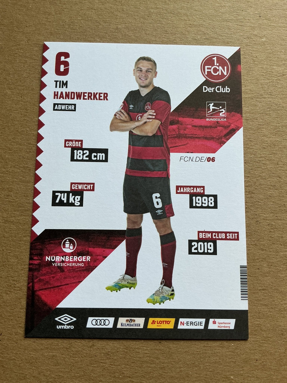 Tim Handwerker, Germany 🇩🇪 1.FC Nürnberg 2020/21 hand signed - Autographs-World