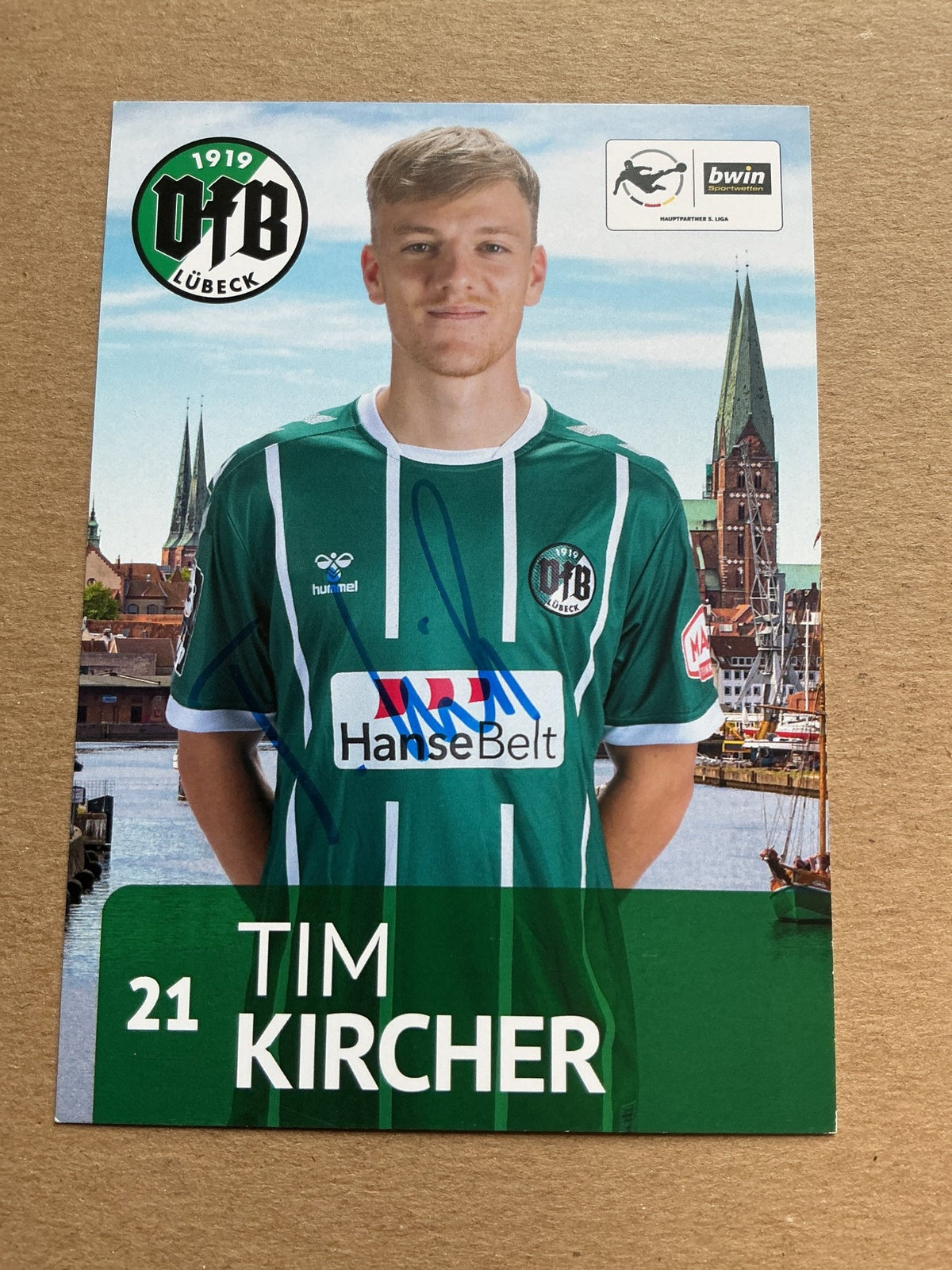 Tim Kircher, Germany 🇩🇪 VfB Lübeck 2020/21 hand signed - Autographs-World