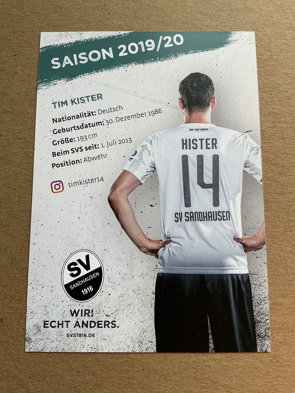 Tim Kister, Germany 🇩🇪 SV Sandhausen 2019/20 hand signed - Autographs-World