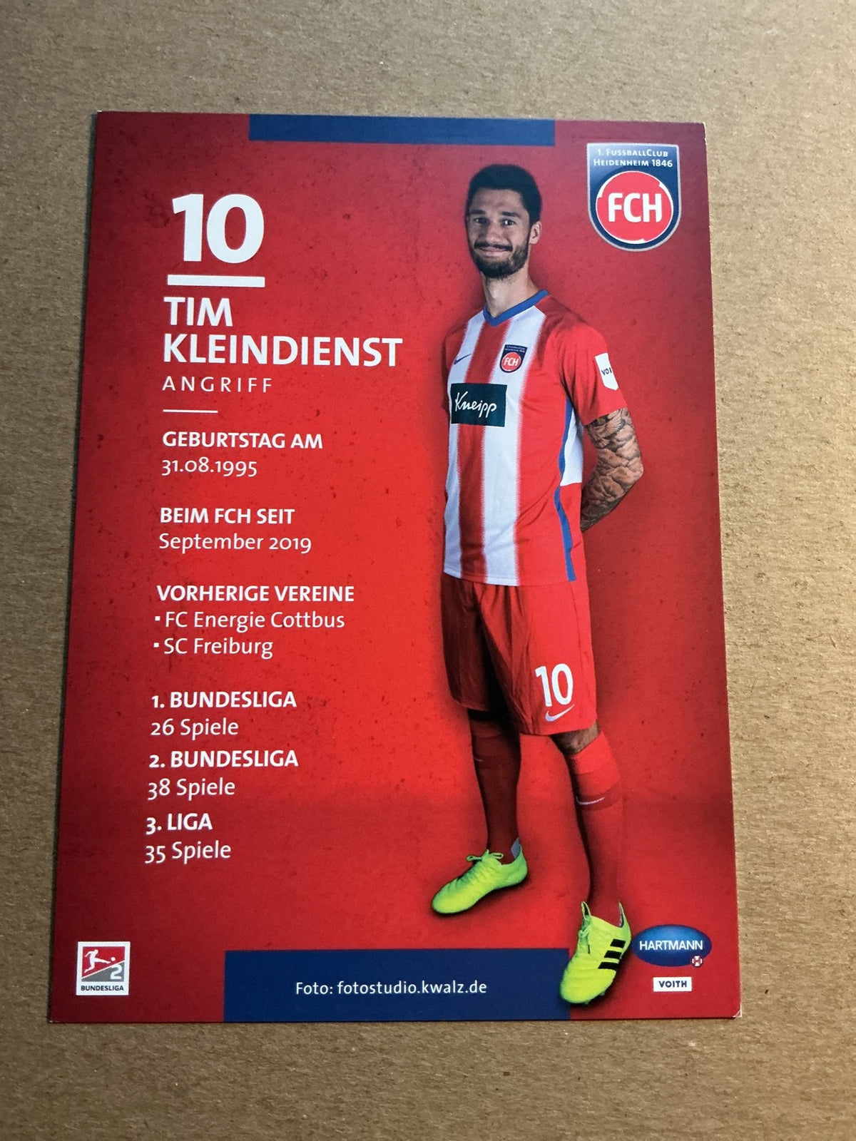 Tim Kleindienst, Germany 🇩🇪 1.FC Heidenheim 2019/20 hand signed - Autographs-World