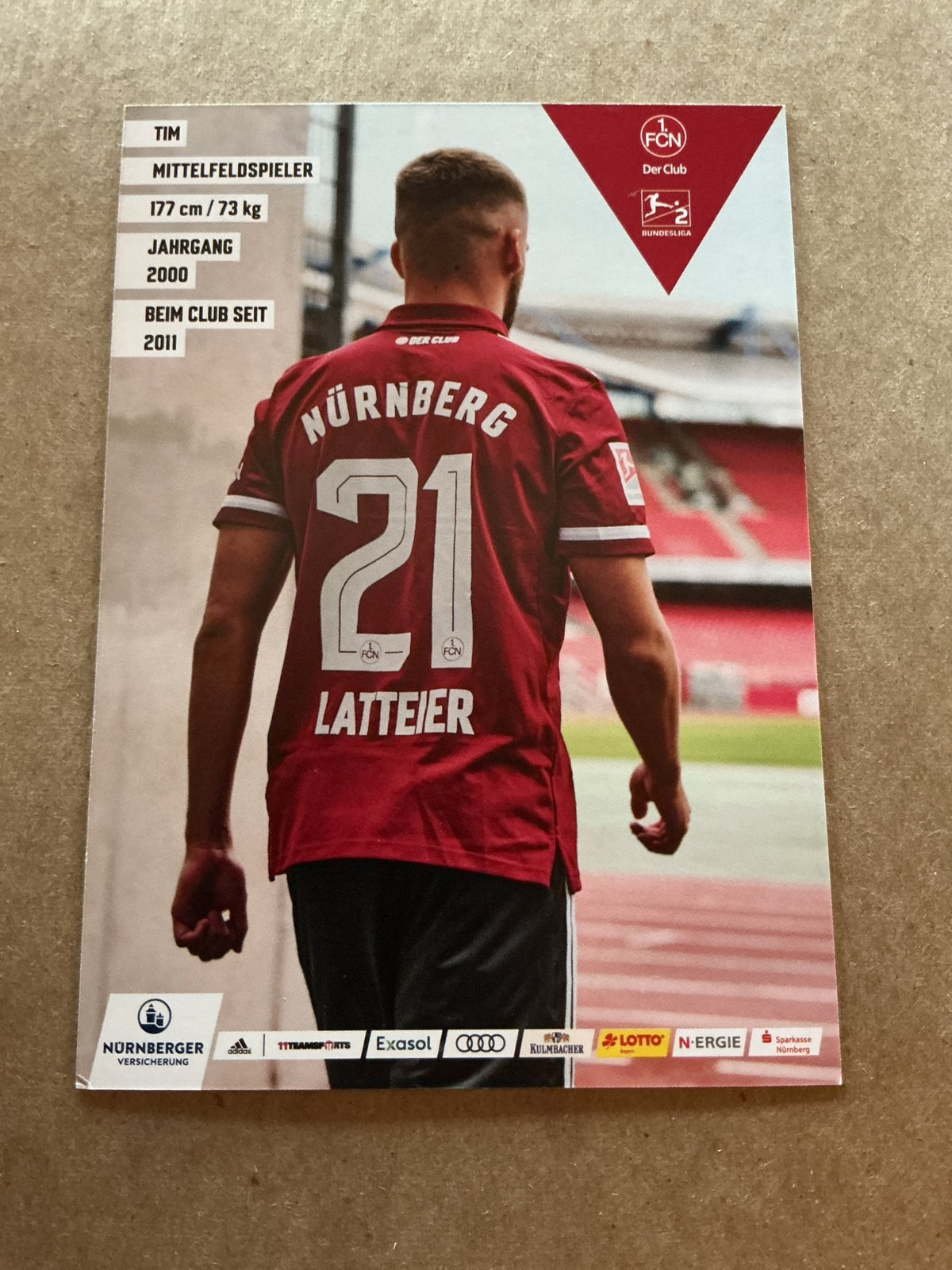Tim Latteier, Germany 🇩🇪 1.FC Nürnberg 2021/22 hand signed - Autographs-World