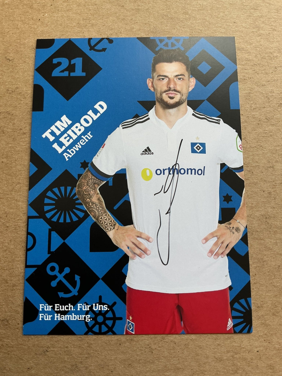 Tim Leibold, Germany 🇩🇪 Hamburger SV 2021/22 hand signed - Autographs-World