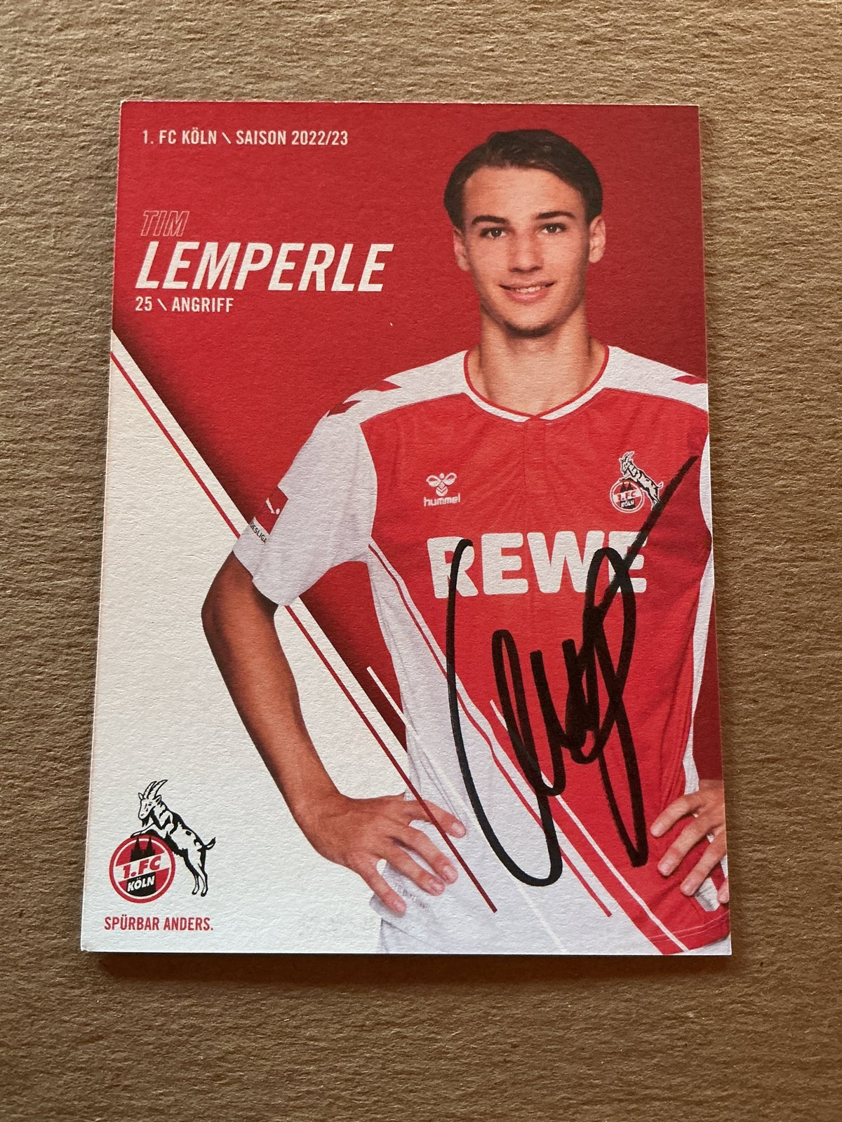 Tim Lemperle, Germany 🇩🇪 1.FC Köln 2022/23 hand signed - Autographs-World