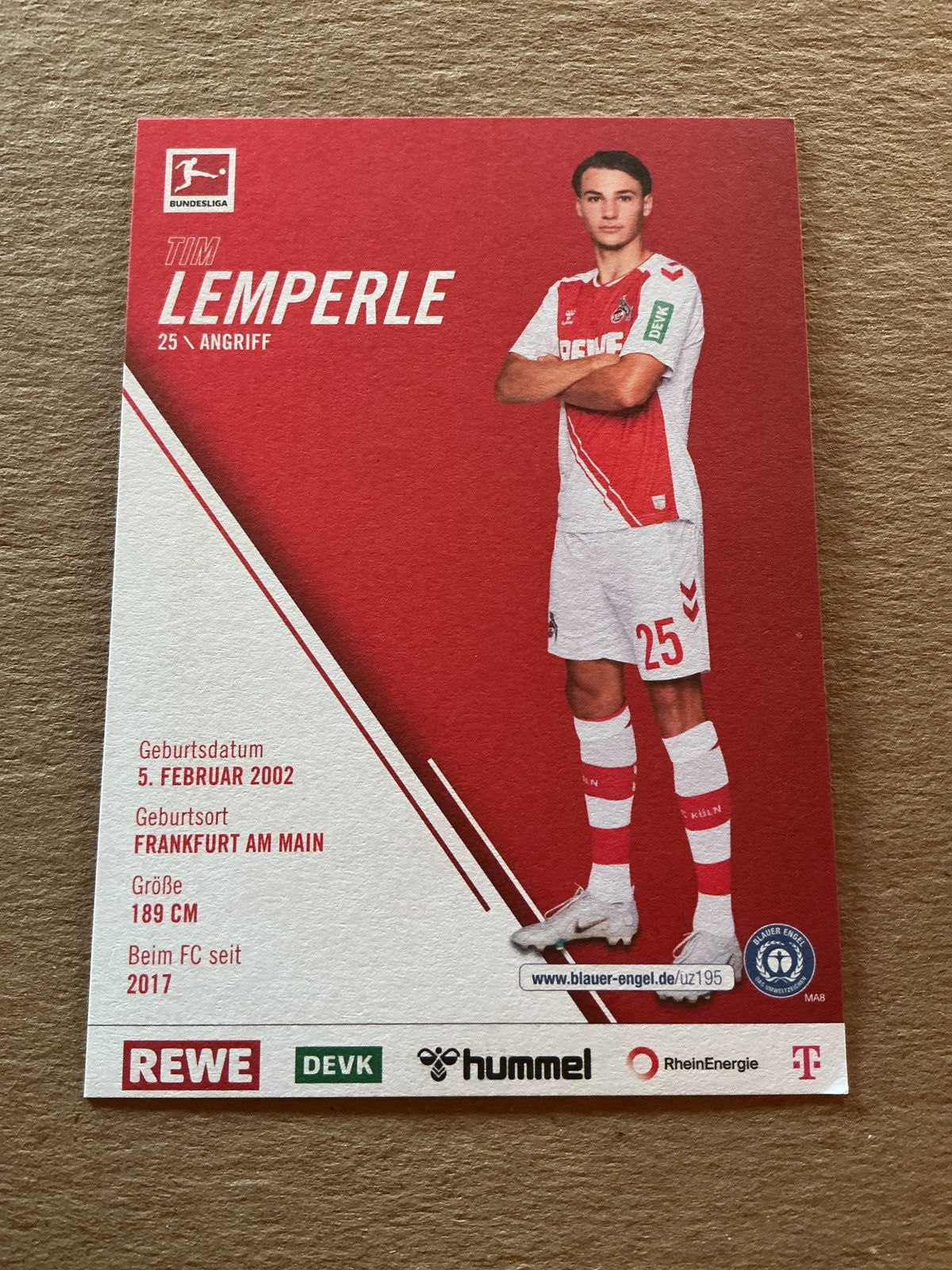 Tim Lemperle, Germany 🇩🇪 1.FC Köln 2022/23 hand signed - Autographs-World