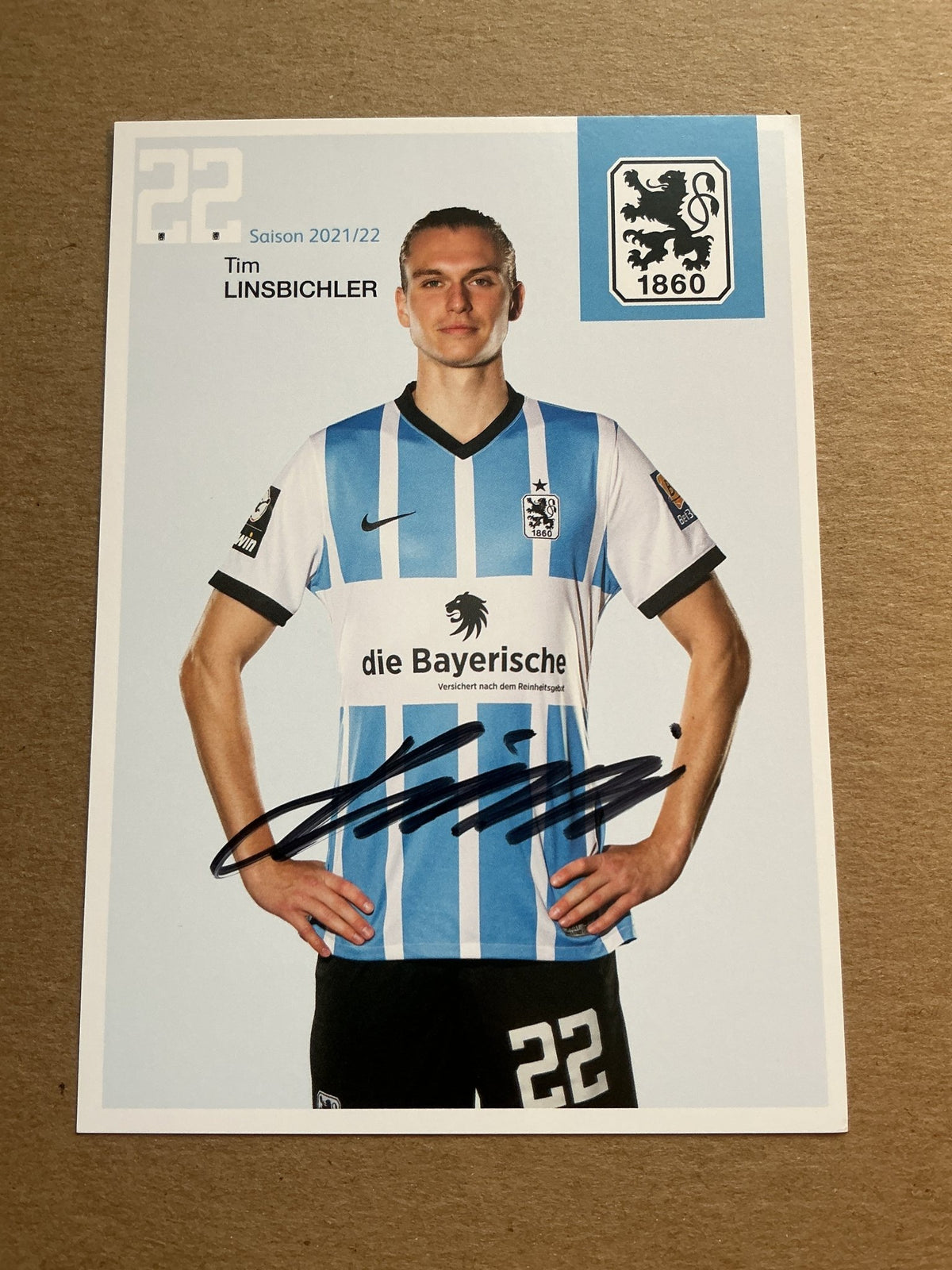 Tim Linsbichler, Austria 🇦🇹 TSV 1860 München 2021/22 hand signed - Autographs-World