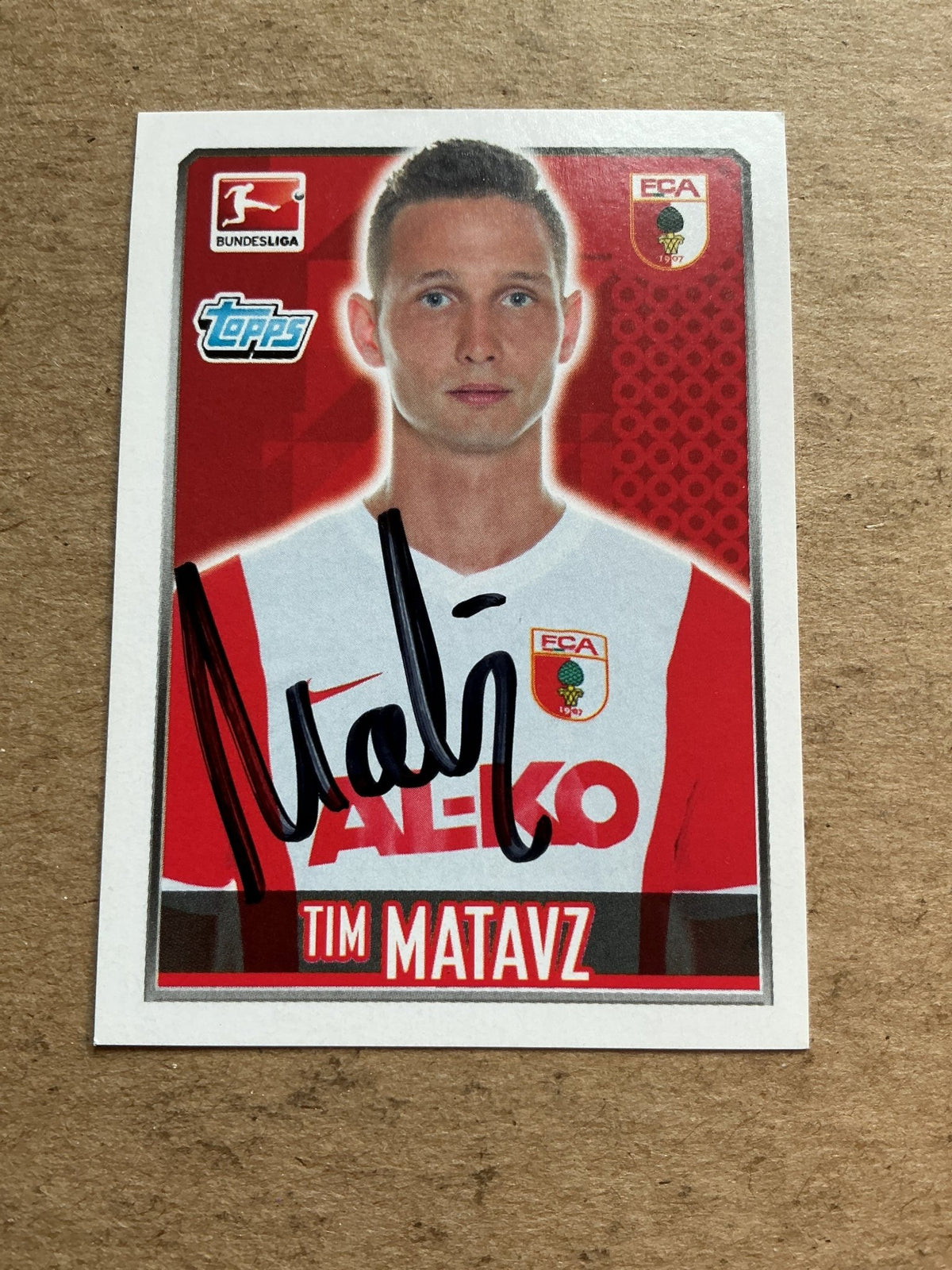 Tim Matavž, Slovenia 🇸🇮 FC Augsburg 2014/15 Topps hand signed - Autographs-World