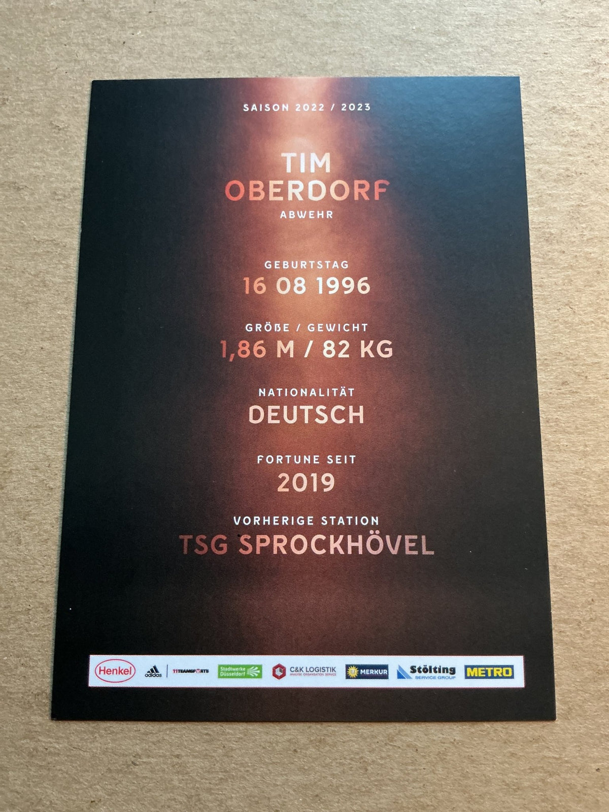Tim Oberdorf, Germany 🇩🇪 Fortuna Düsseldorf 2022/23 hand signed - Autographs-World