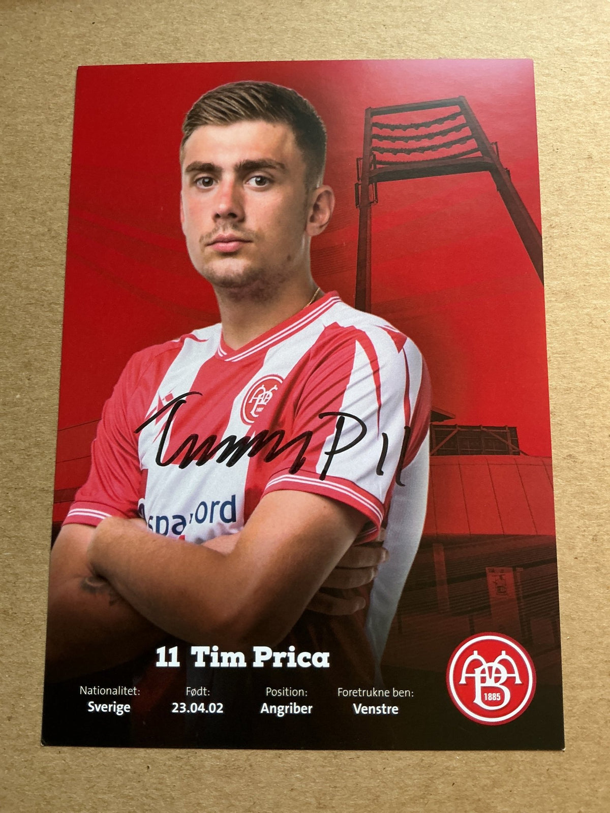 Tim Prica, Sweden 🇸🇪 Aalborg BK 2021/22 hand signed - Autographs-World
