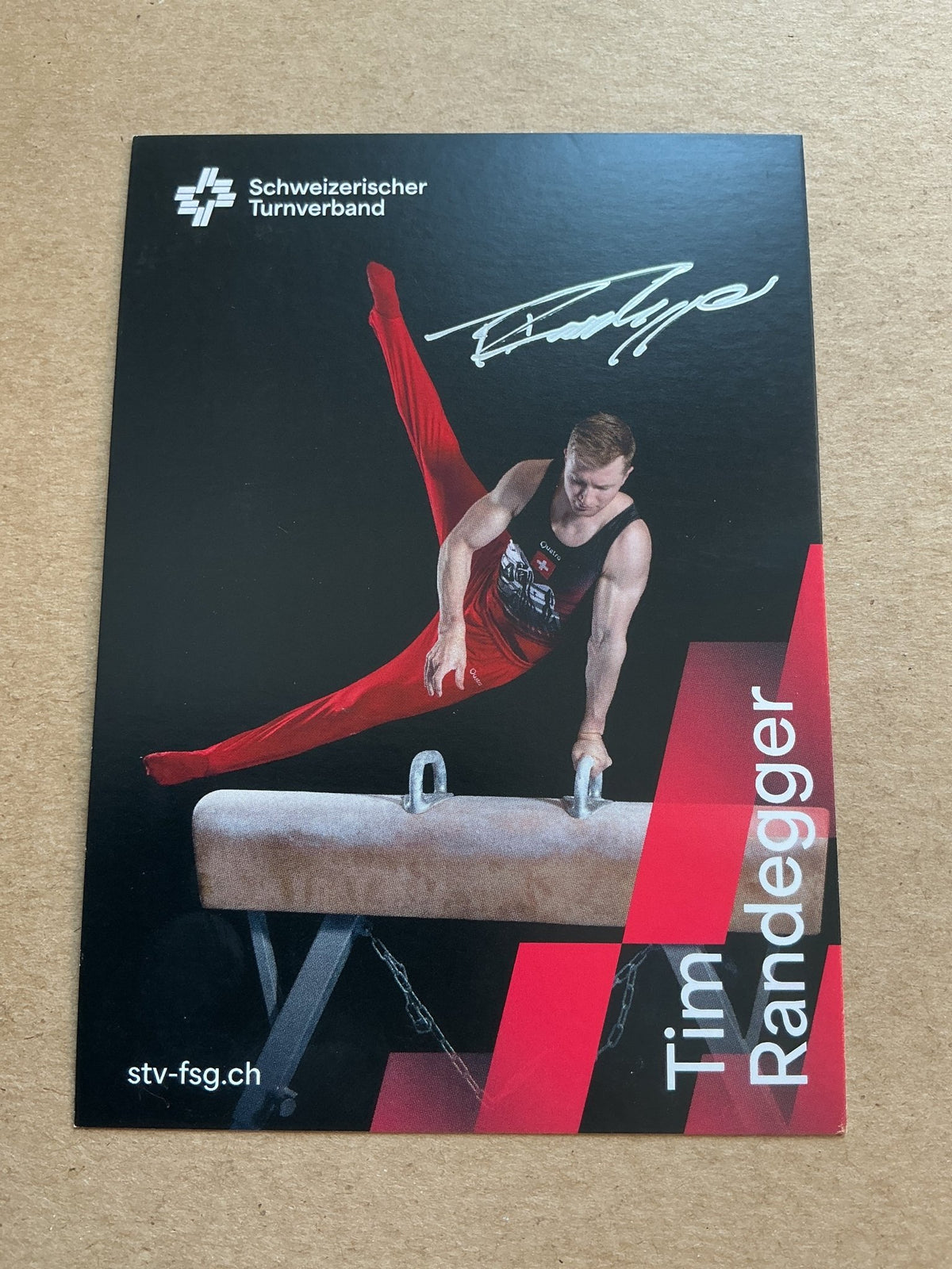 Tim Randegger, Switzerland 🇨🇭 Gymnastics 2025 hand signed - Autographs-World