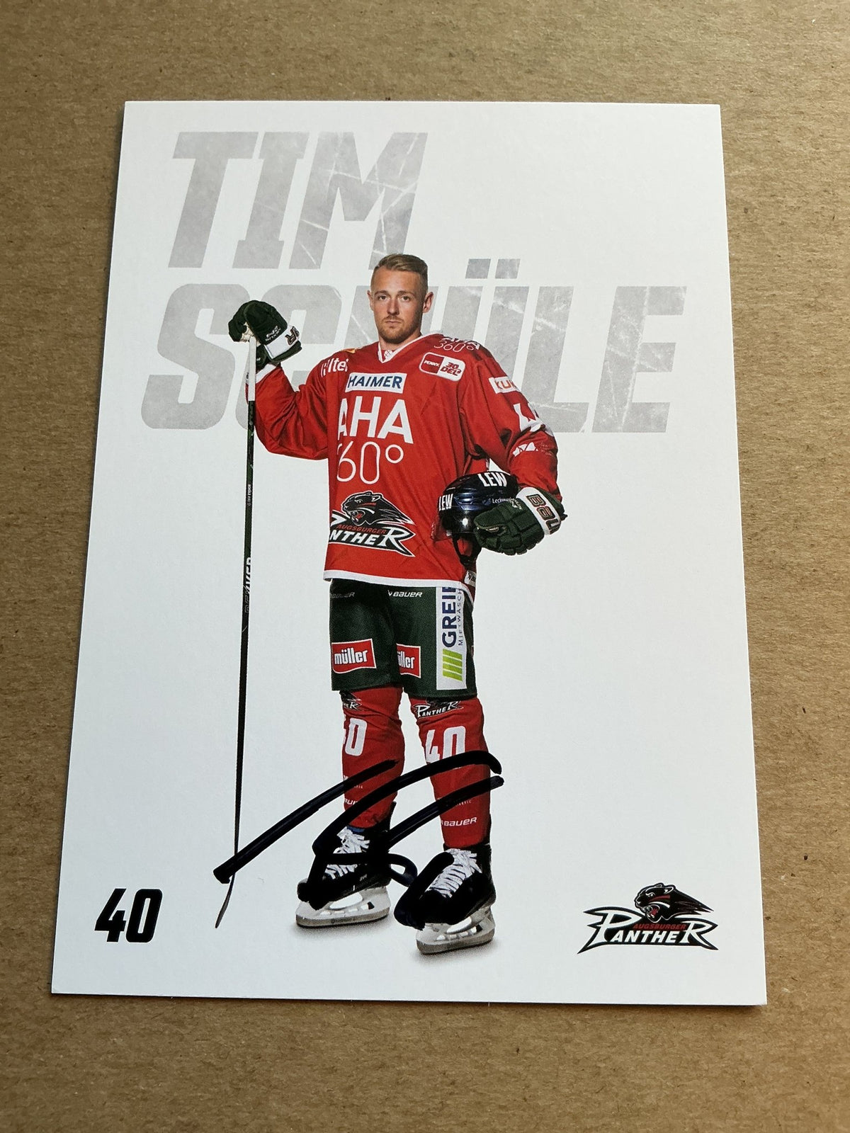 Tim Schüle, Germany 🇩🇪 Augsburg Panther 2023/24 hand signed - Autographs-World