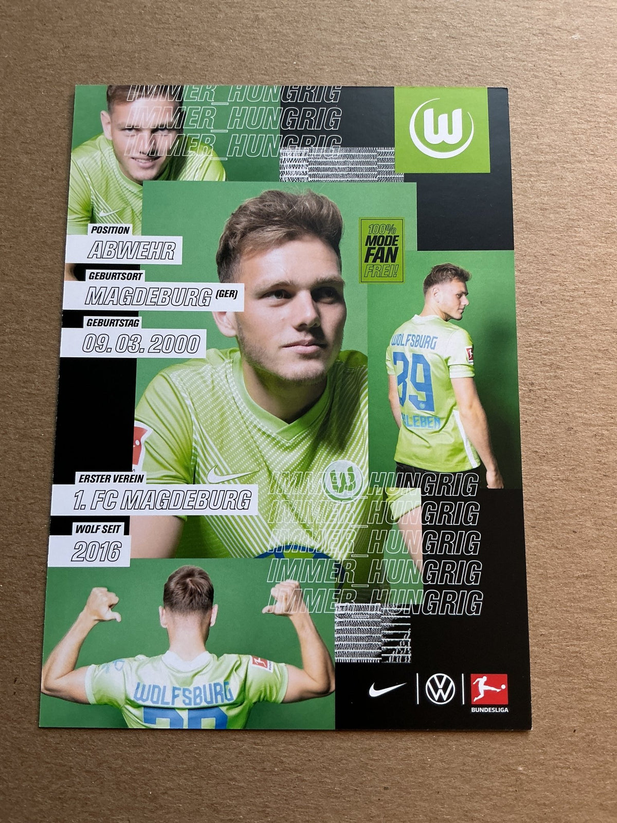 Tim Siersleben, Germany 🇩🇪 VfL Wolfsburg 2020/21 hand signed - Autographs-World