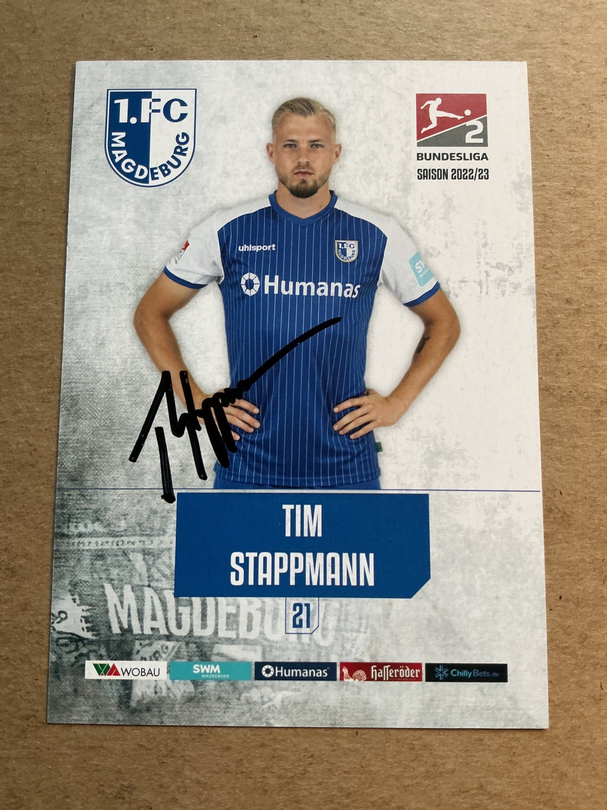 Tim Stappmann, Germany 🇩🇪 1.FC Magdeburg 2022/23 hand signed - Autographs-World