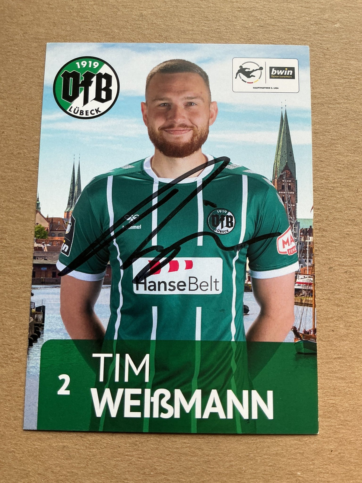 Tim Weißmann, Germany 🇩🇪 VfB Lübeck 2020/21 hand signed - Autographs-World