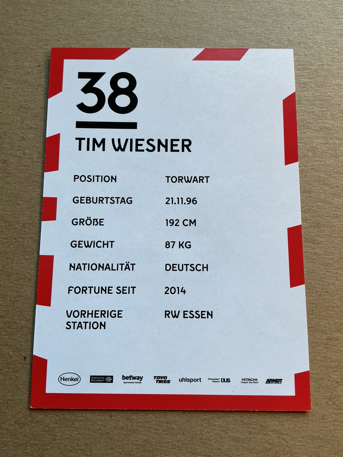 Tim Wiesner, Germany 🇩🇪 Fortuna Düsseldorf 2019/20 hand signed - Autographs-World