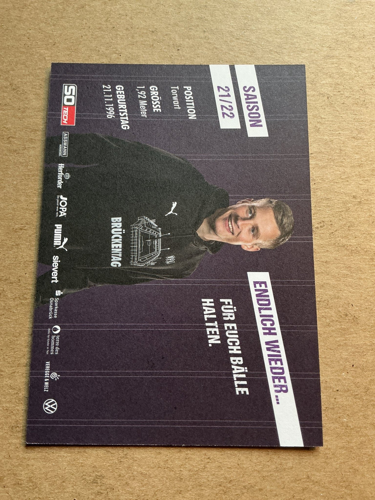 Tim Wiesner, Germany 🇩🇪 VfL Osnabrück 2021/22 hand signed - Autographs-World