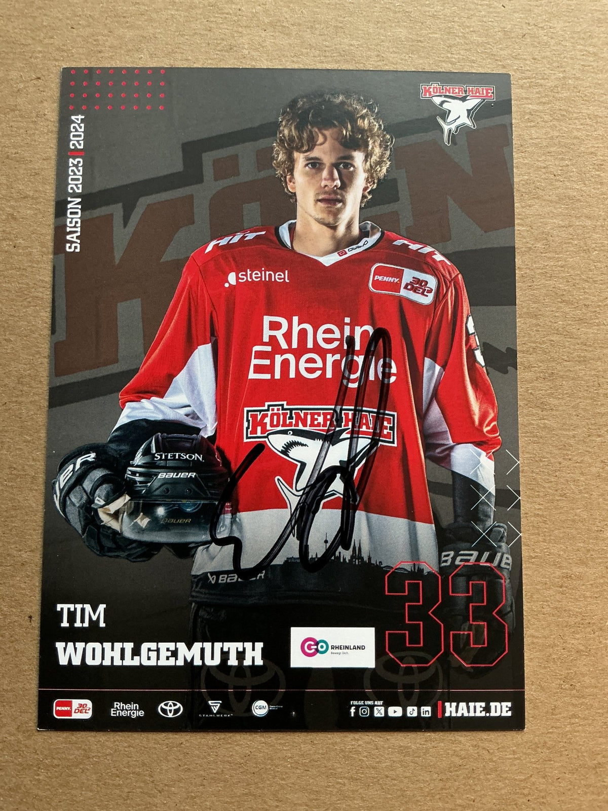 Tim Wohlgemuth, Germany 🇩🇪 Kölner Haie 2023/24 hand signed - Autographs-World
