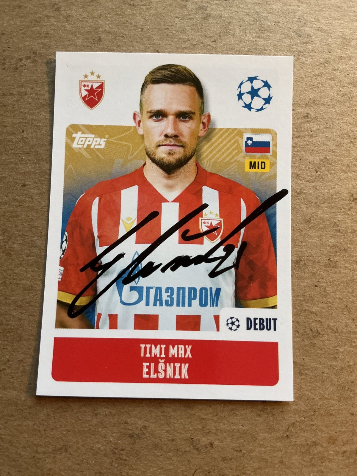 Timi Max Elšnik, Slovenia 🇸🇮 Red Star Belgrade 2024/25 Topps hand signed - Autographs-World