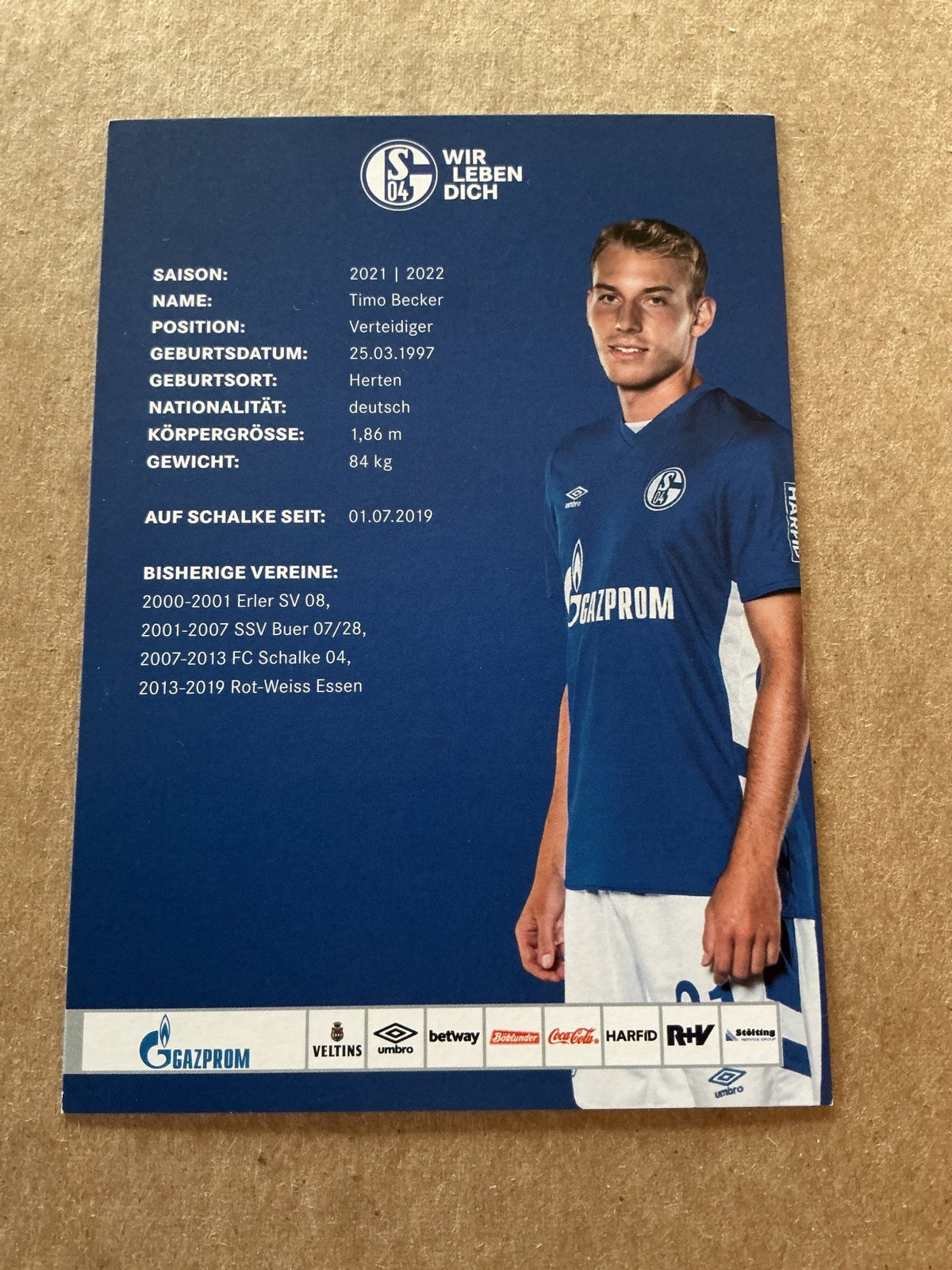 Timo Becker, Germany 🇩🇪 FC Schalke 04 2021/22 hand signed - Autographs-World
