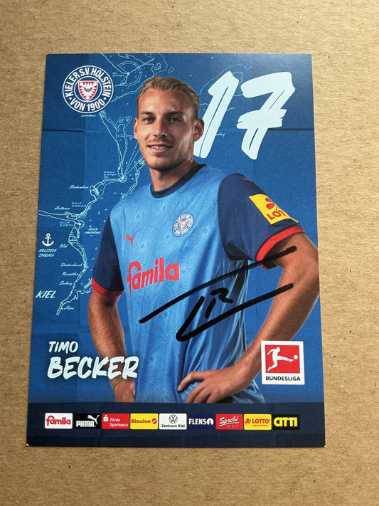 Timo Becker, Germany 🇩🇪 Holstein Kiel 2024/25 hand signed - Autographs-World