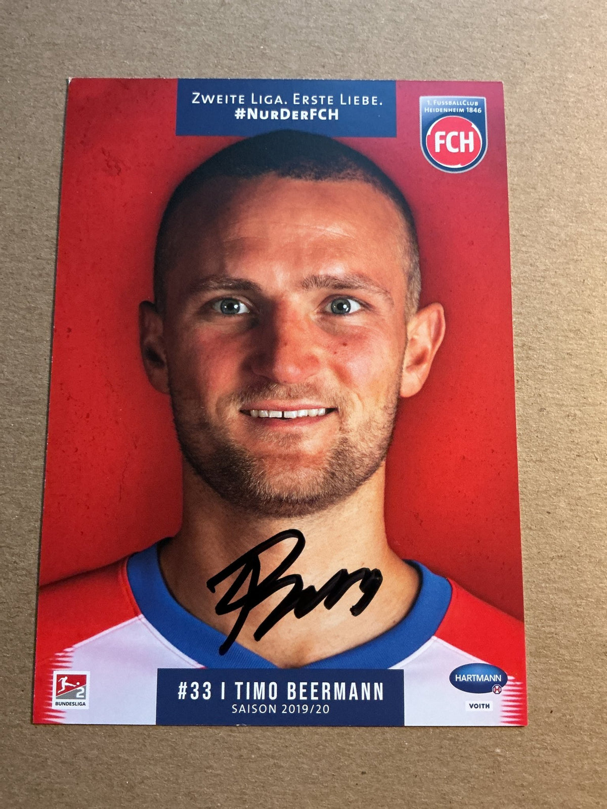 Timo Beermann, Germany 🇩🇪 1.FC Heidenheim 2019/20 hand signed - Autographs-World