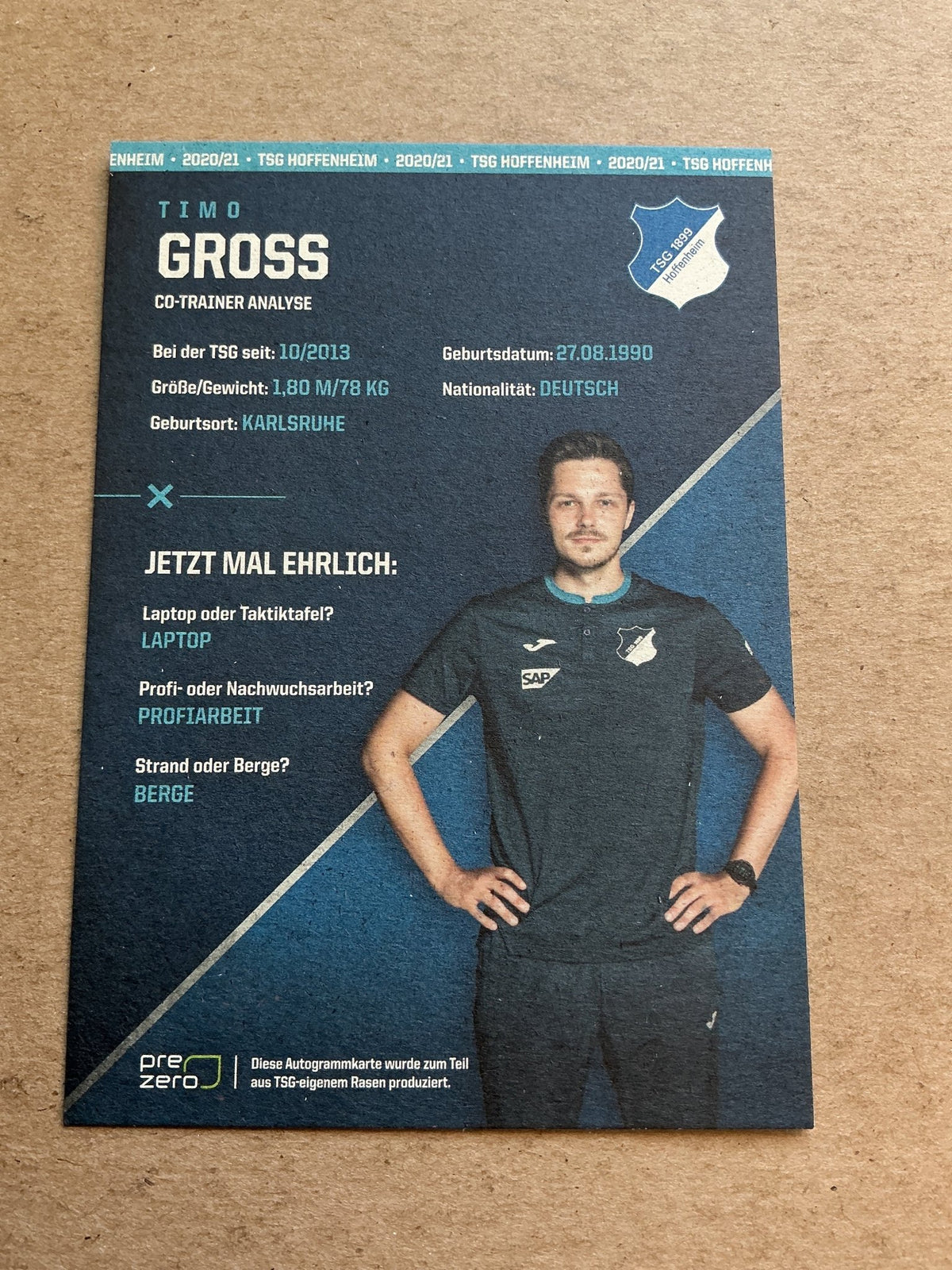 Timo Gross, Germany 🇩🇪 TSG 1899 Hoffenheim 2020/21 hand signed - Autographs-World
