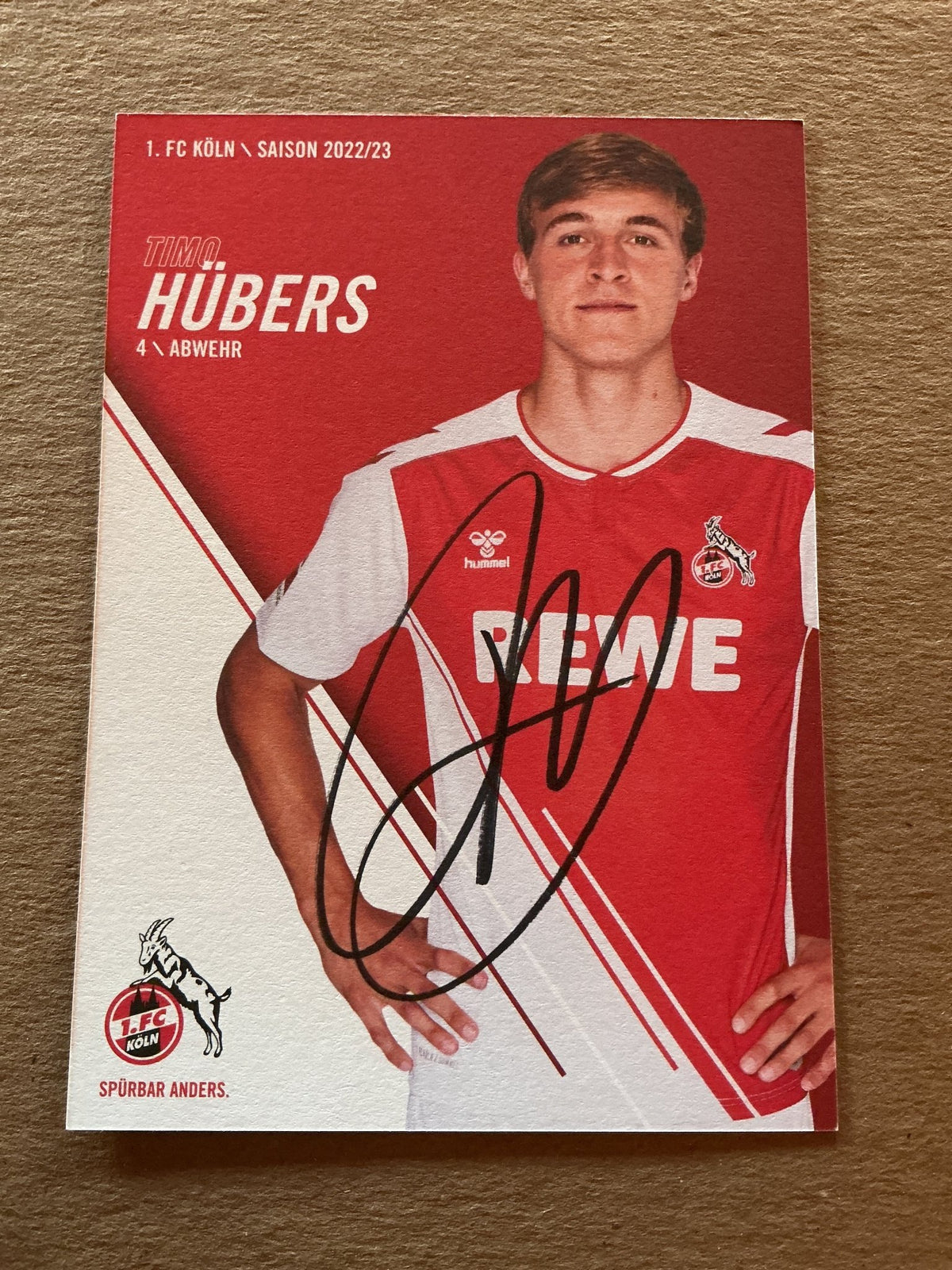 Timo Hübers, Germany 🇩🇪 1.FC Köln 2022/23 hand signed - Autographs-World
