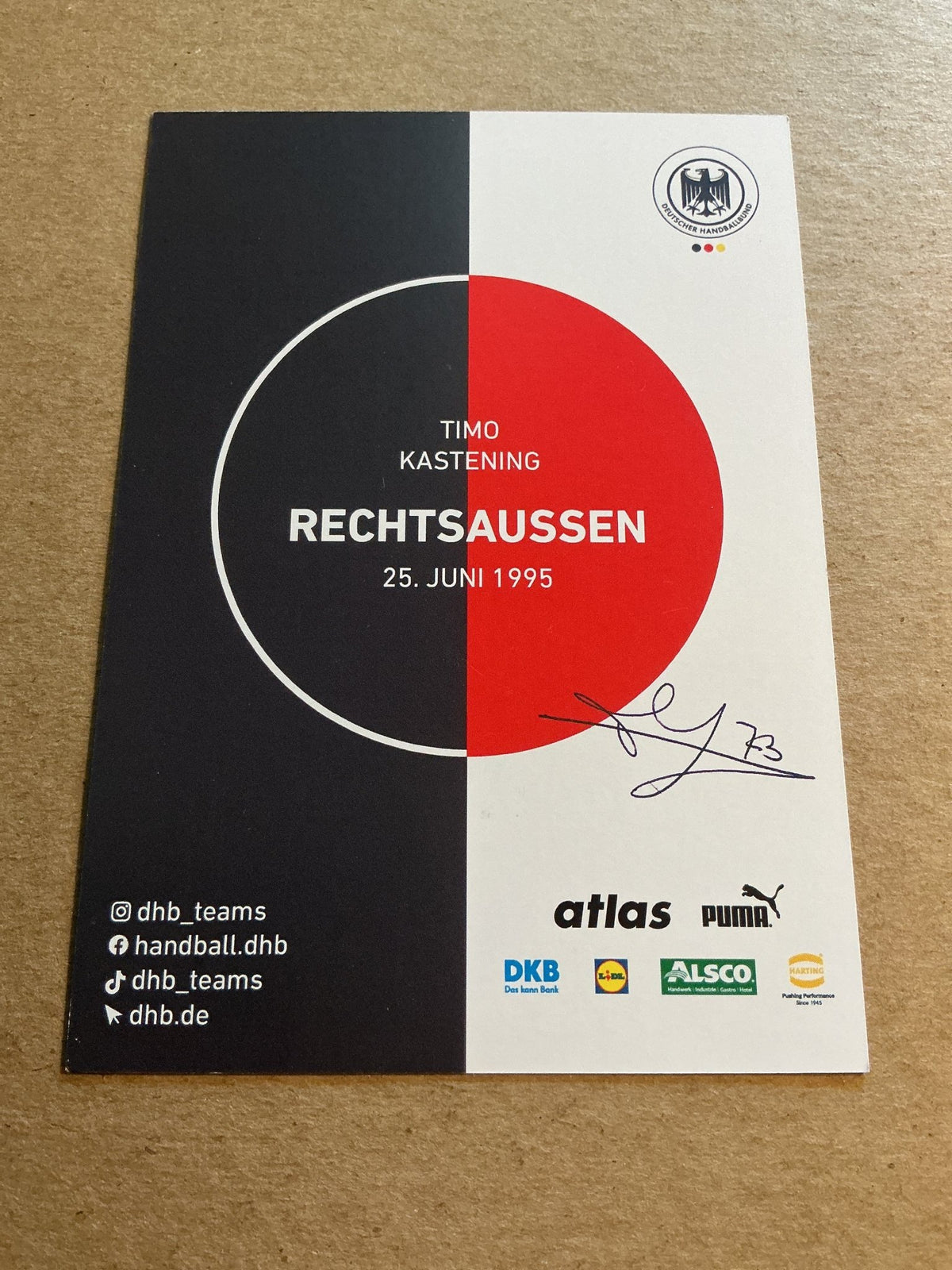 Timo Kastening, Germany 🇩🇪 Handball Sports 2025 hand signed - Autographs-World