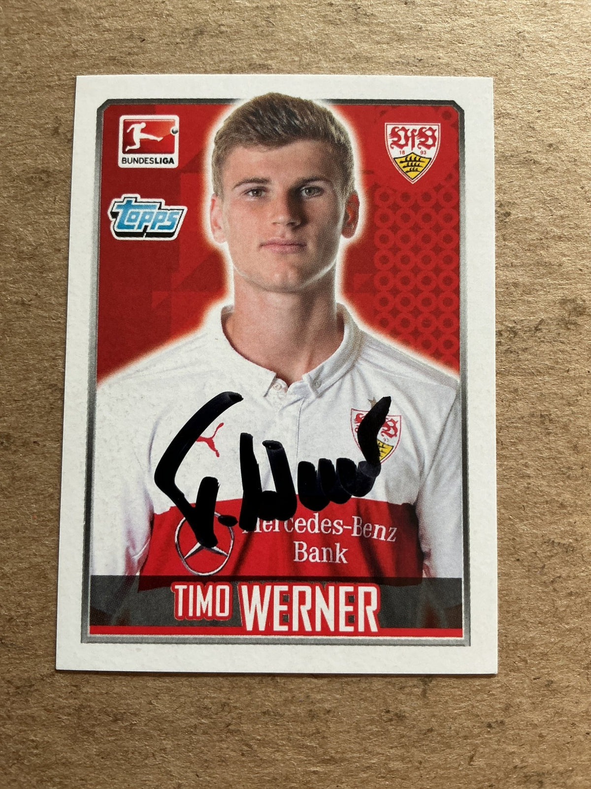 Timo Werner, Germany 🇩🇪 VfB Stuttgart 2014/15 Topps hand signed - Autographs-World