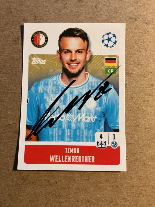 Timon Wellenreuther, Germany 🇩🇪 Feyenoord 2024/25 Topps hand signed - Autographs-World