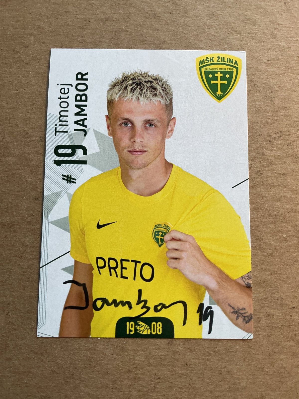 Timotej Jambor, Slovakia 🇸🇰 MŠK Žilina 2023/24 hand signed - Autographs-World