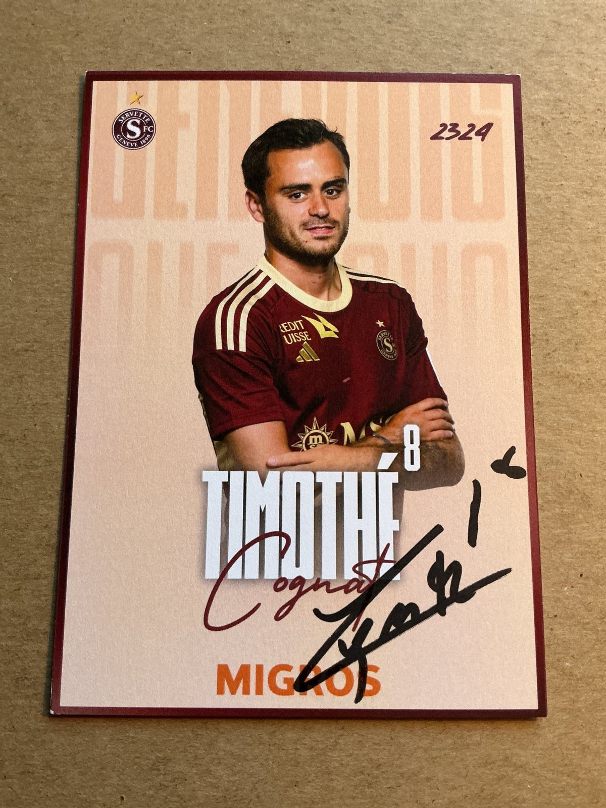 Timothé Cognat, France 🇫🇷 Servette FC 2023/24 hand signed - Autographs-World