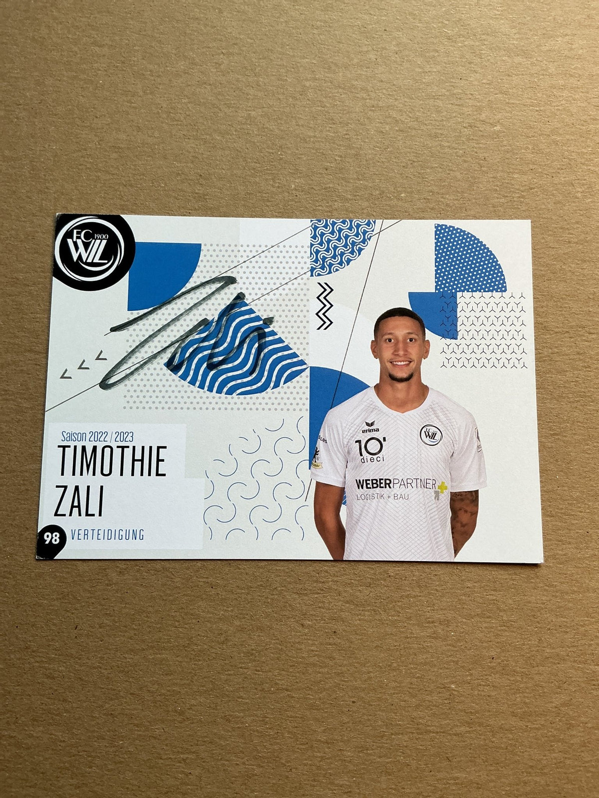 Timothie Zali, Switzerland 🇨🇭 FC Wil 2022/23 hand signed - Autographs-World