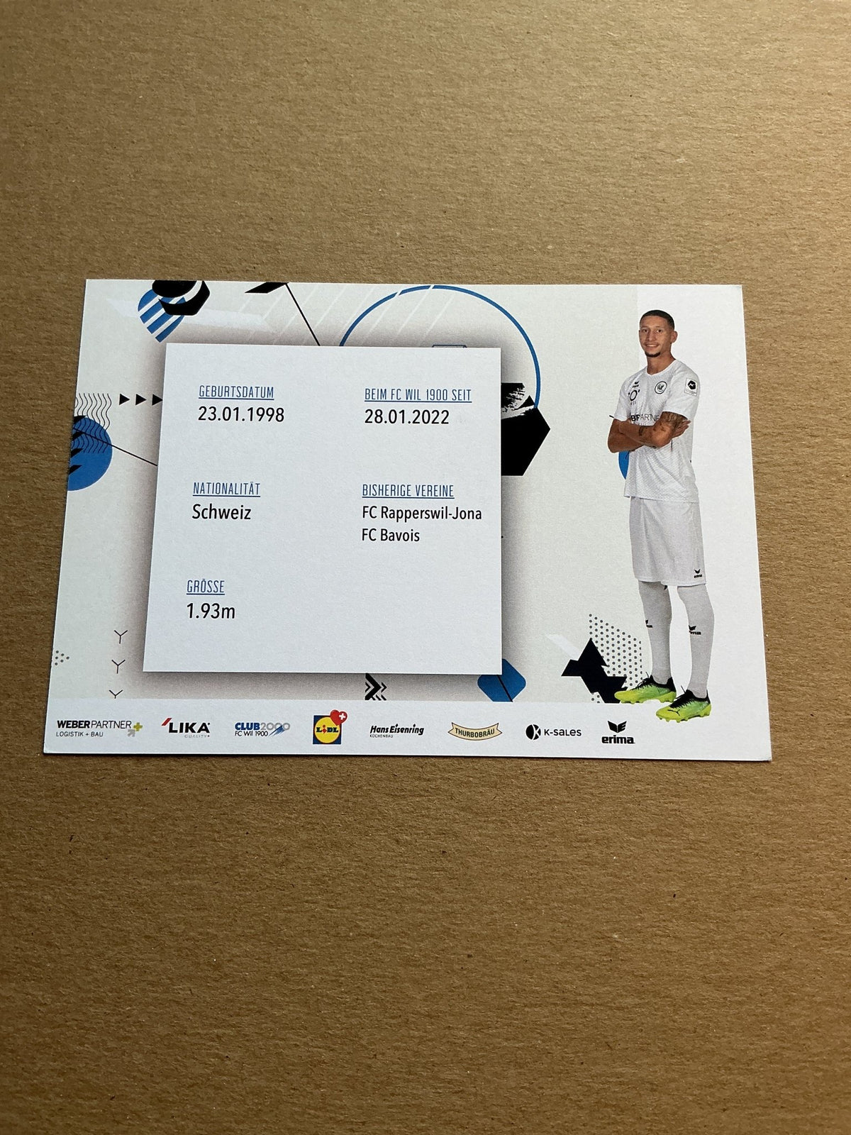 Timothie Zali, Switzerland 🇨🇭 FC Wil 2022/23 hand signed - Autographs-World