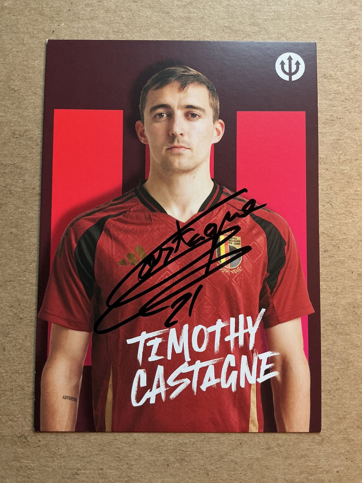 Timothy Castagne, Belgium 🇧🇪 UEFA Euro Cup 2024 hand signed - Autographs-World