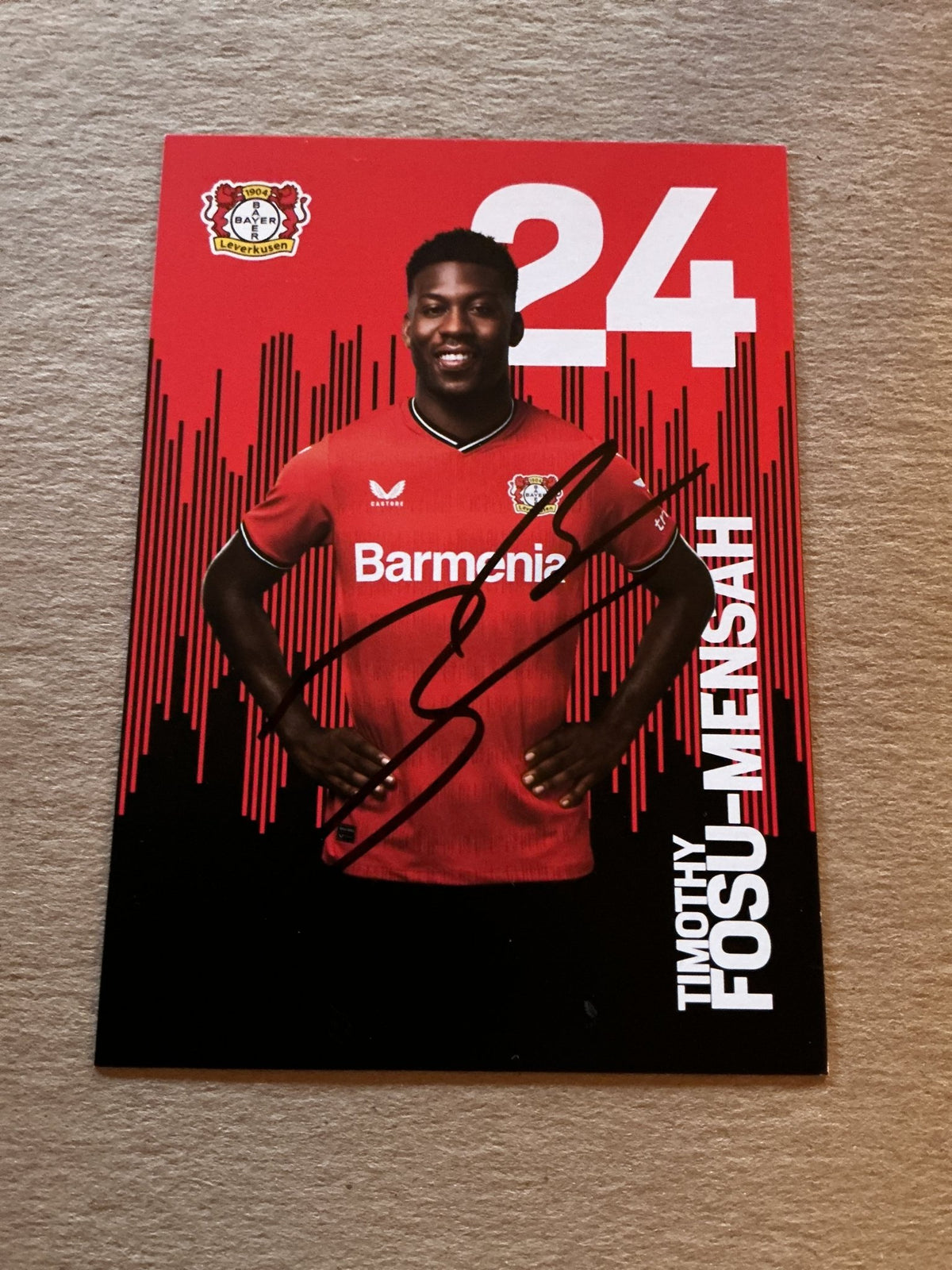 Timothy Fosu-Mensah, Netherlands 🇳🇱 Bayer 04 Leverkusen 2022/23 hand signed - Autographs-World
