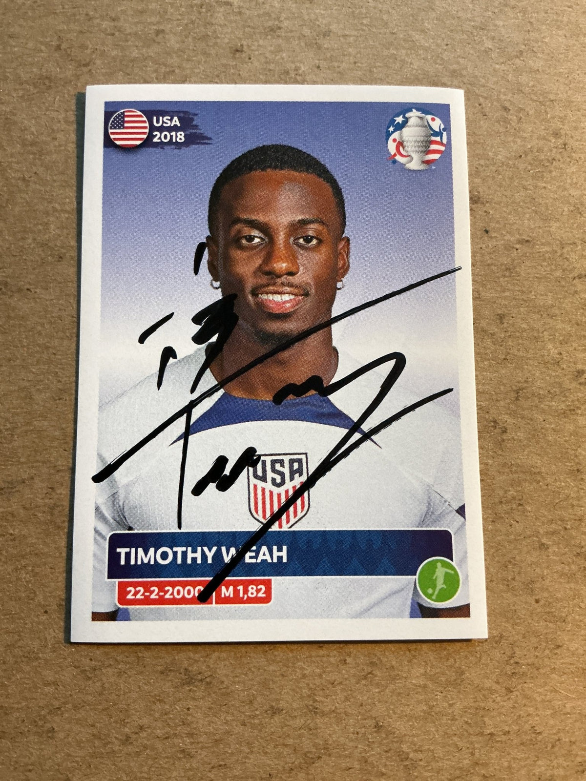 Timothy Weah, USA 🇺🇸 Copa America 2024 Panini hand signed - Autographs-World