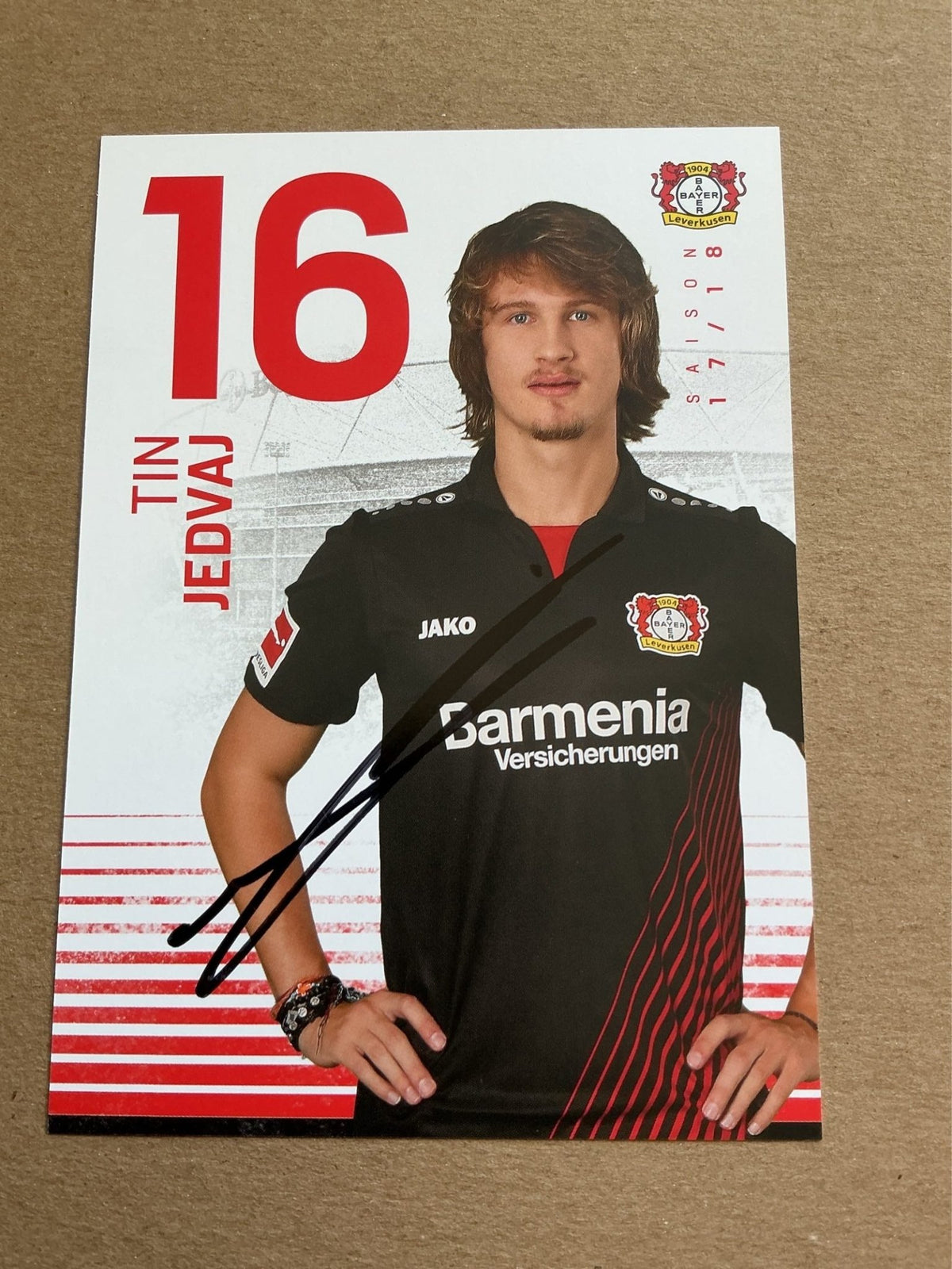 Tin Jedvaj, Croatia 🇭🇷 Bayer 04 Leverkusen 2017/18 hand signed - Autographs-World