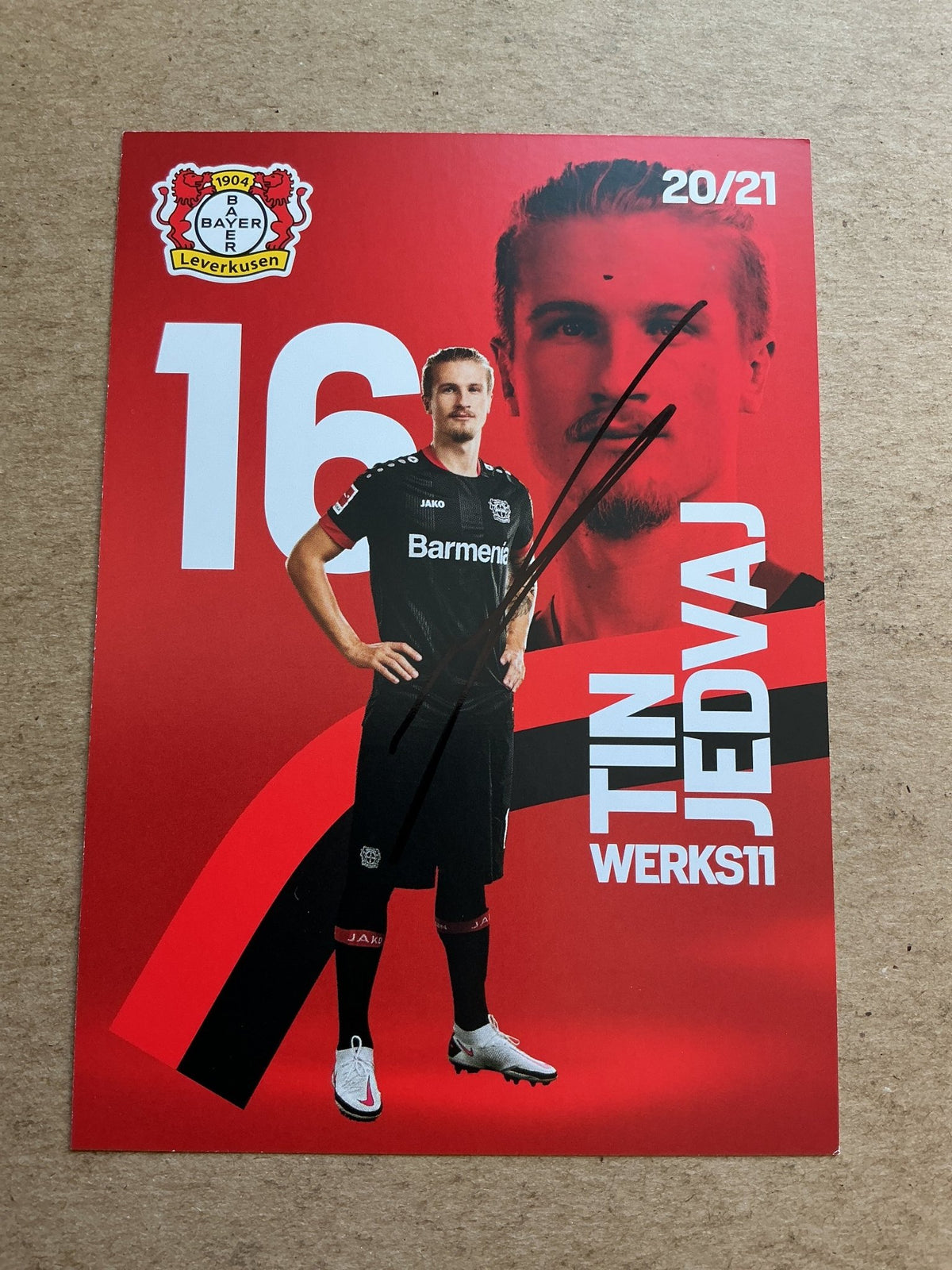 Tin Jedvaj, Croatia 🇭🇷 Bayer 04 Leverkusen 2020/21 hand signed - Autographs-World