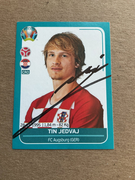 Tin Jedvaj, Croatia 🇭🇷 UEFA Euro 2020 Panini hand signed - Autographs-World
