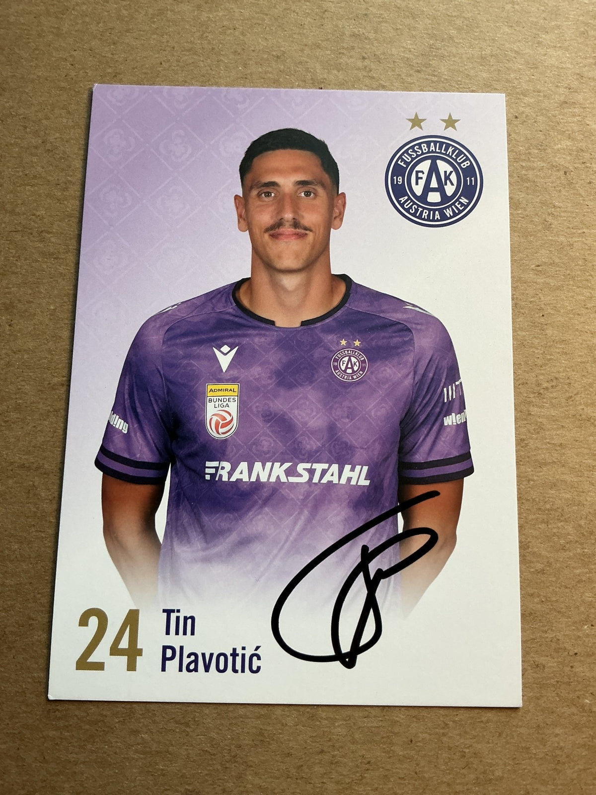 Tin Plavotic, Austria 🇦🇹 Austria Wien 2024/25 hand signed - Autographs-World